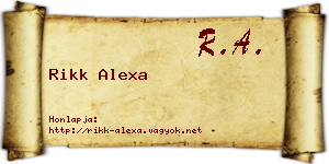 Rikk Alexa névjegykártya
